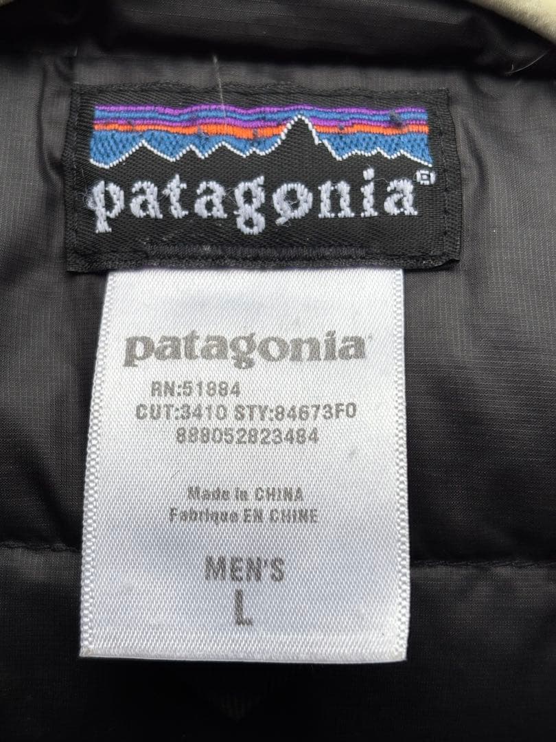 patagonia メンズ L ブラック ダウンジャケット