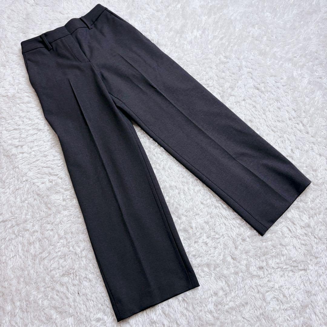 未使用級 プラステ ウォームリザーブパンツスーツ ノーカラー ワイドパンツ
