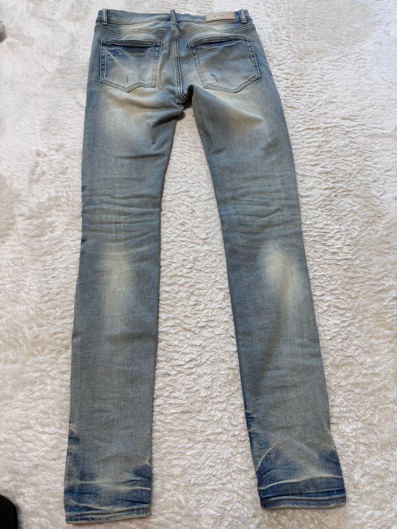 【美品】 ミニマル mnml ダメージ加工 ライトブルーデニム　30 早い者勝ち