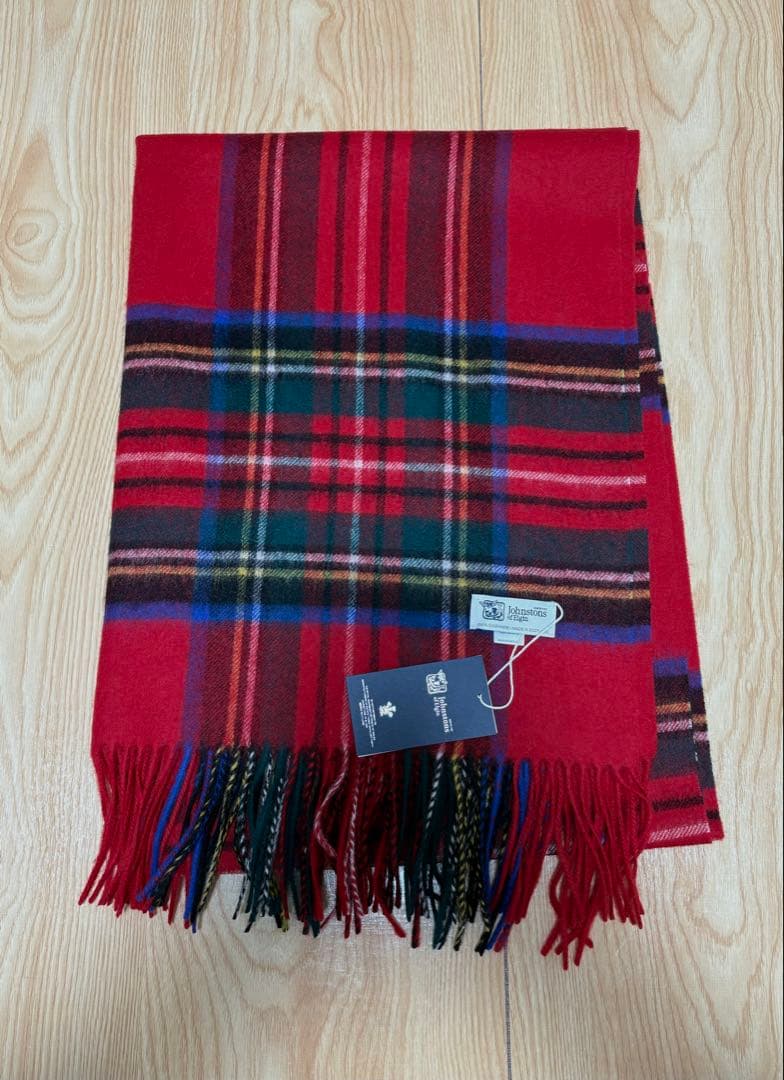 こ*か様 ジョンストンズ大判マフラースカーフカシミア100%ロイヤルスチュワート