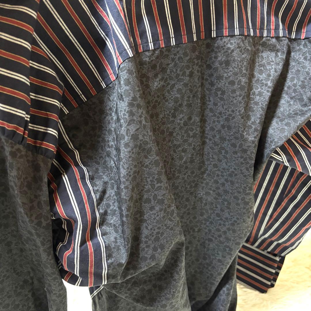 ヴィヴィアンウエストウッド 変形シャツ ブラウス 花柄 ストライプ柄