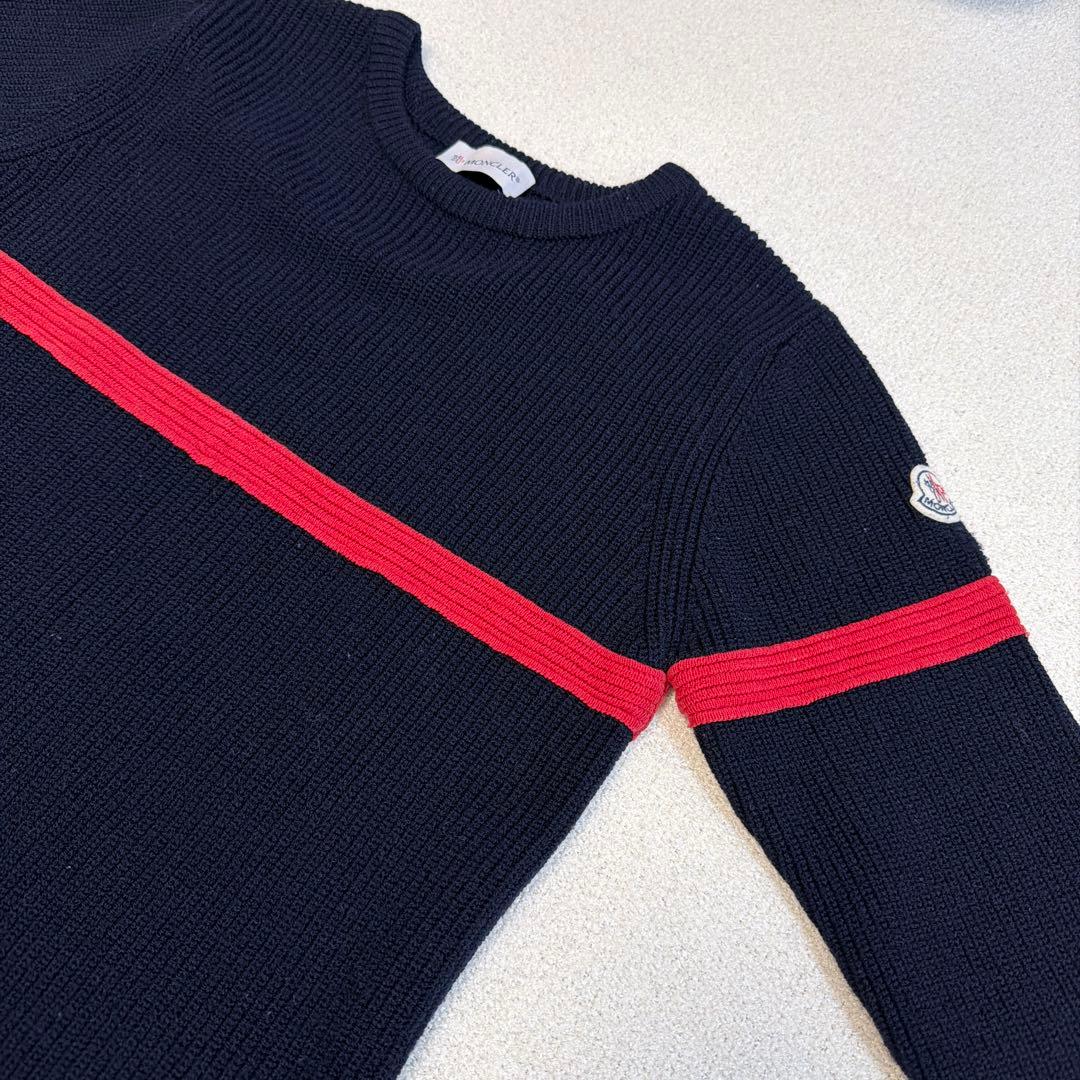 MONCLER ネイビー/レッド 長袖セーター