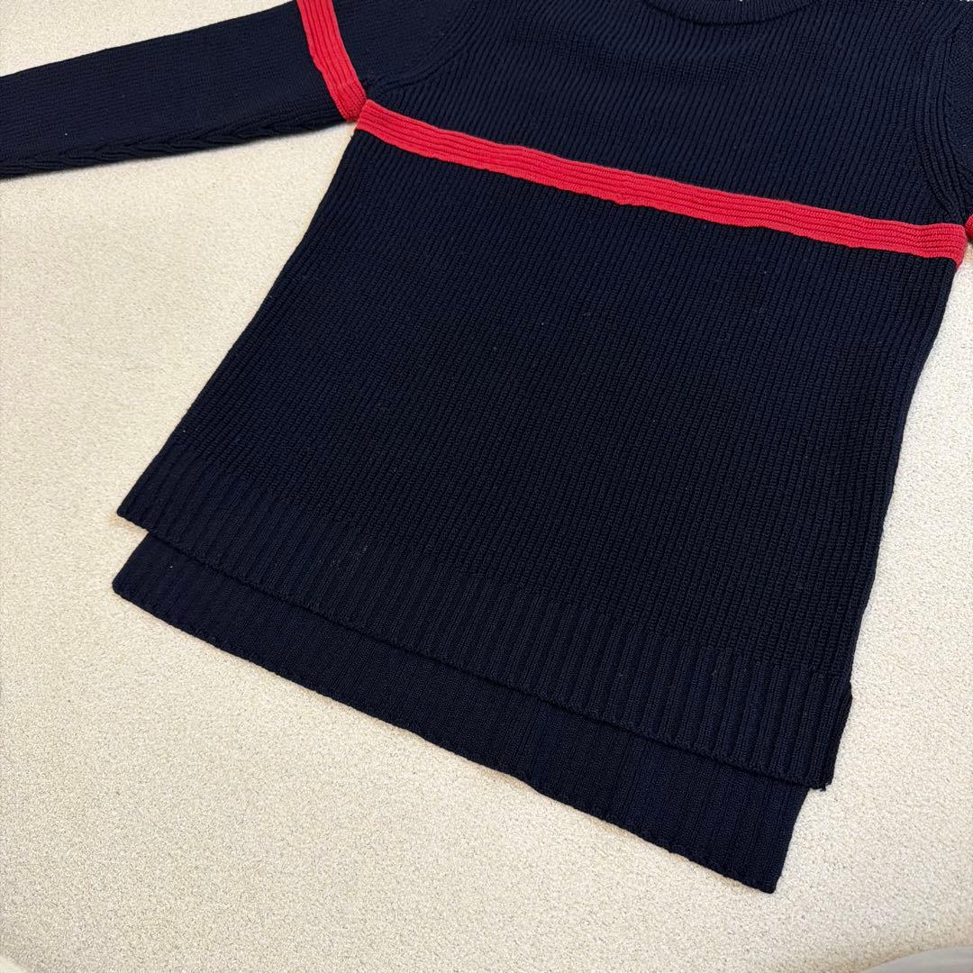 MONCLER ネイビー/レッド 長袖セーター