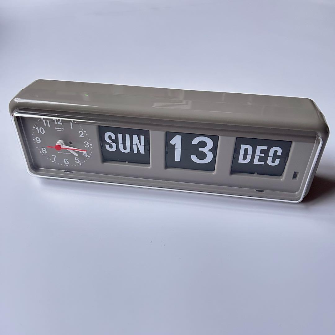 TWEMCO　トゥエンコ　カレンダークロック　BQ-38　グレー