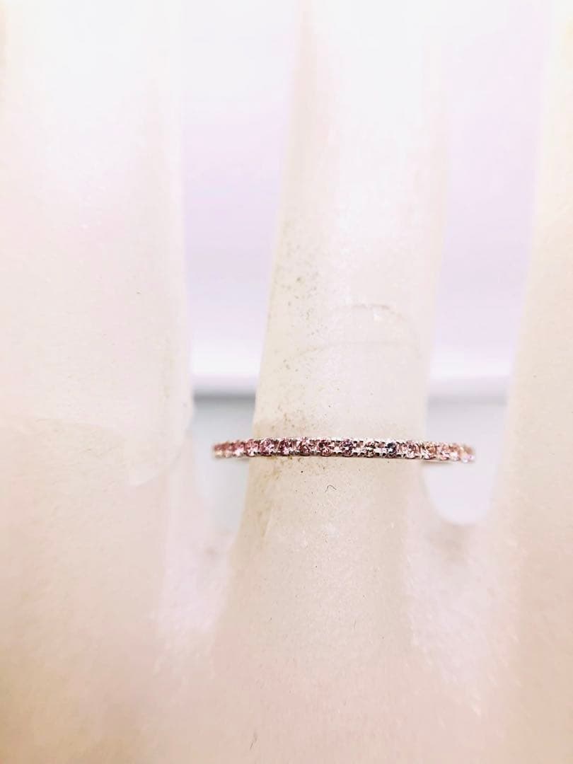 お値下げ！【純粋ナチュラルピンクダイヤ★最上級に上品な大人気ハーフエタ！】リング