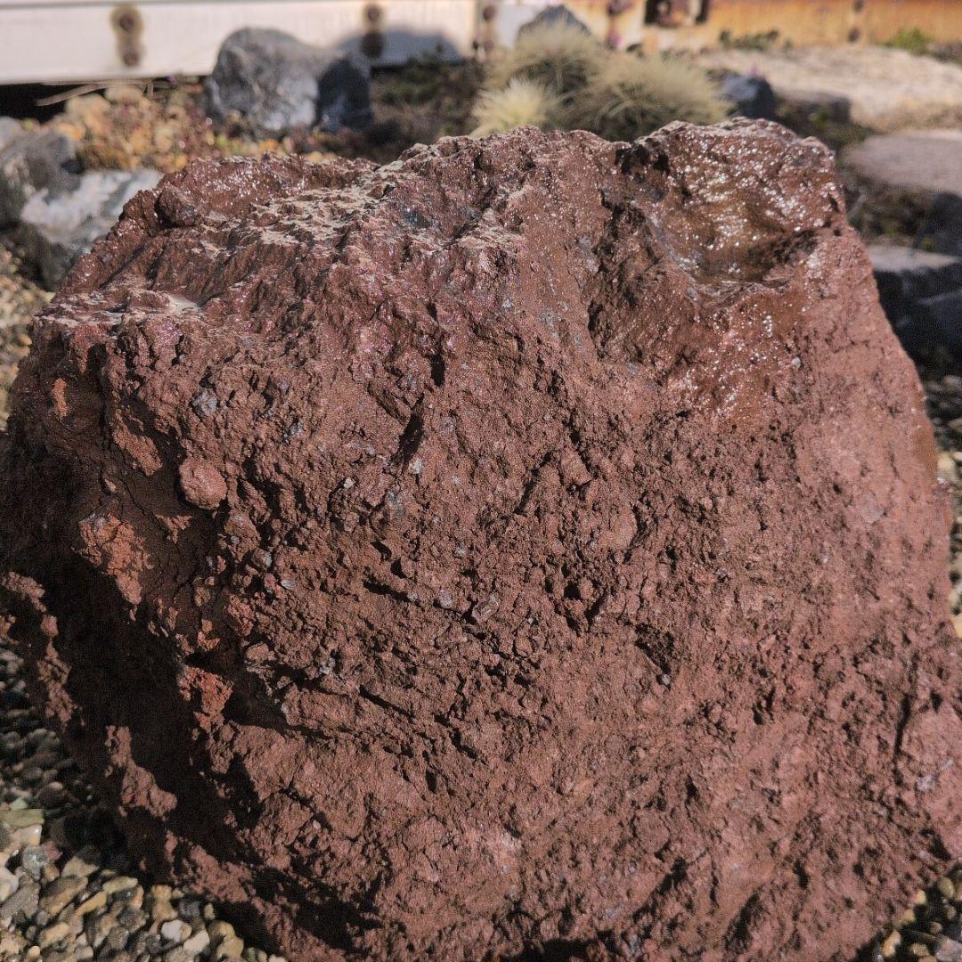 赤　富士　溶岩石　17.8キロ　庭石　石 鑑賞石　石材　庭　坪庭　ガーデニング