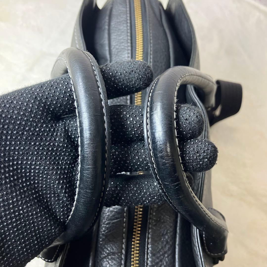 美品✨土屋鞄 プロータ ３室 2way レザー ステッチ ビジネスバッグ 黒