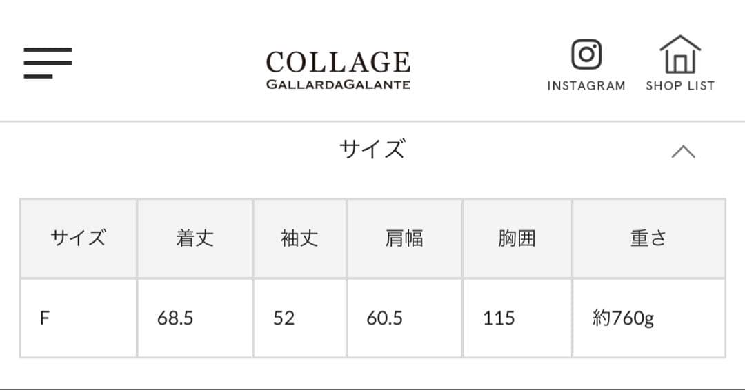 COLLAGE GALLARDAGALANTE ノーカラーダウンコート