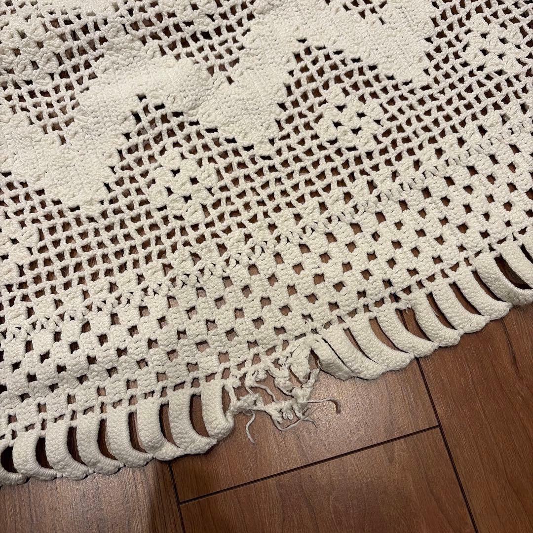 フランス蚤の市 アンティーク ベッドカバー クロシェ かぎ針編み