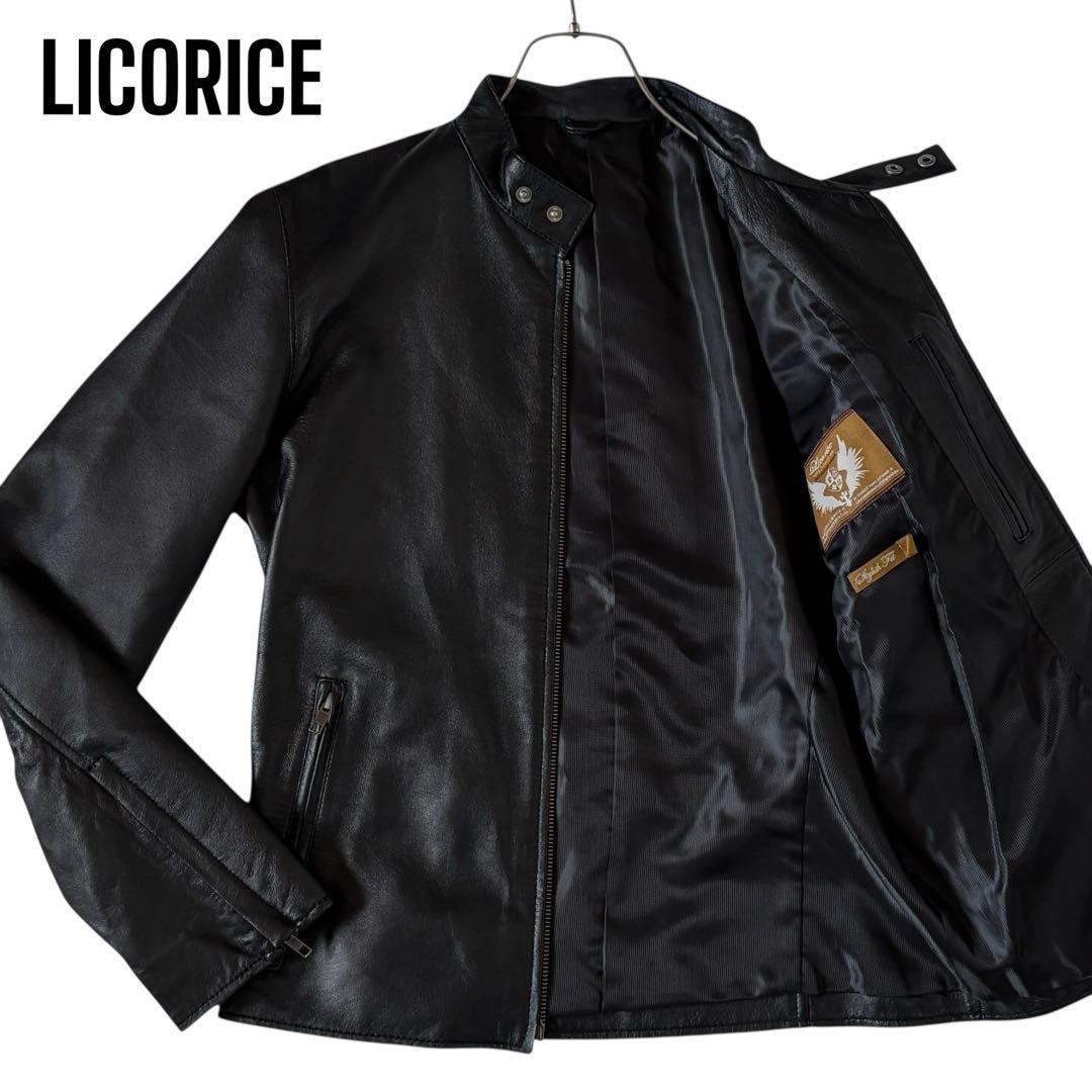LICORICE リコリス　レザージャケット　シングル　羊革　ブラック　黒　L