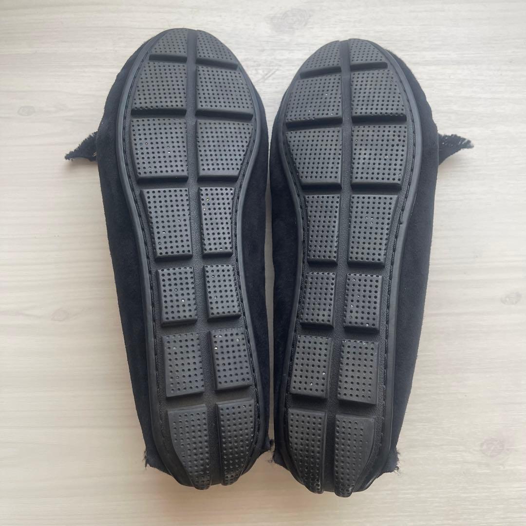 【LANVIN en Bleu】リボンモカシン 24cm ブラック 【美品】