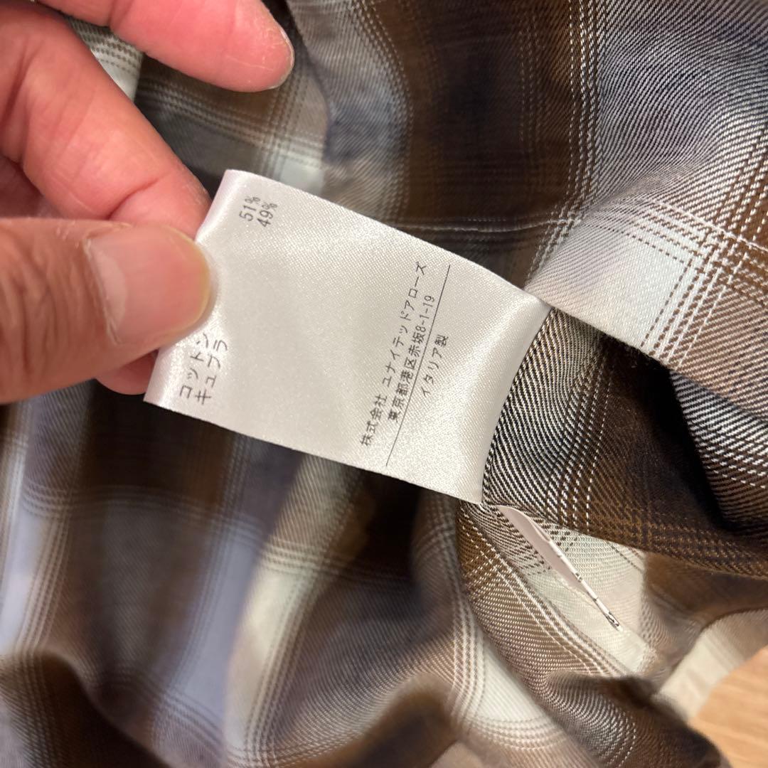 Uアローズ別注 サルヴァトーレピッコロ オンブレチェック オープンカラーシャツ