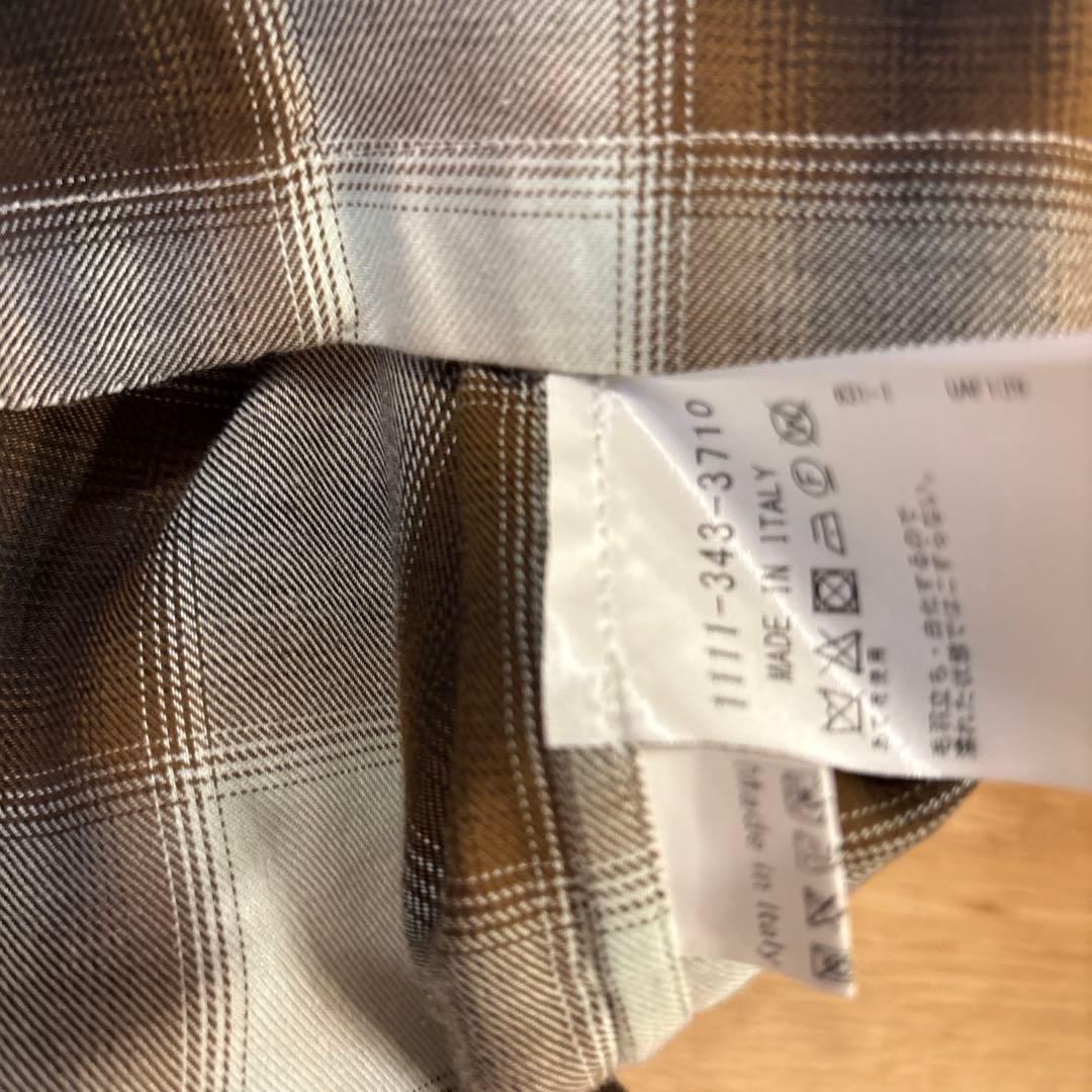 Uアローズ別注 サルヴァトーレピッコロ オンブレチェック オープンカラーシャツ