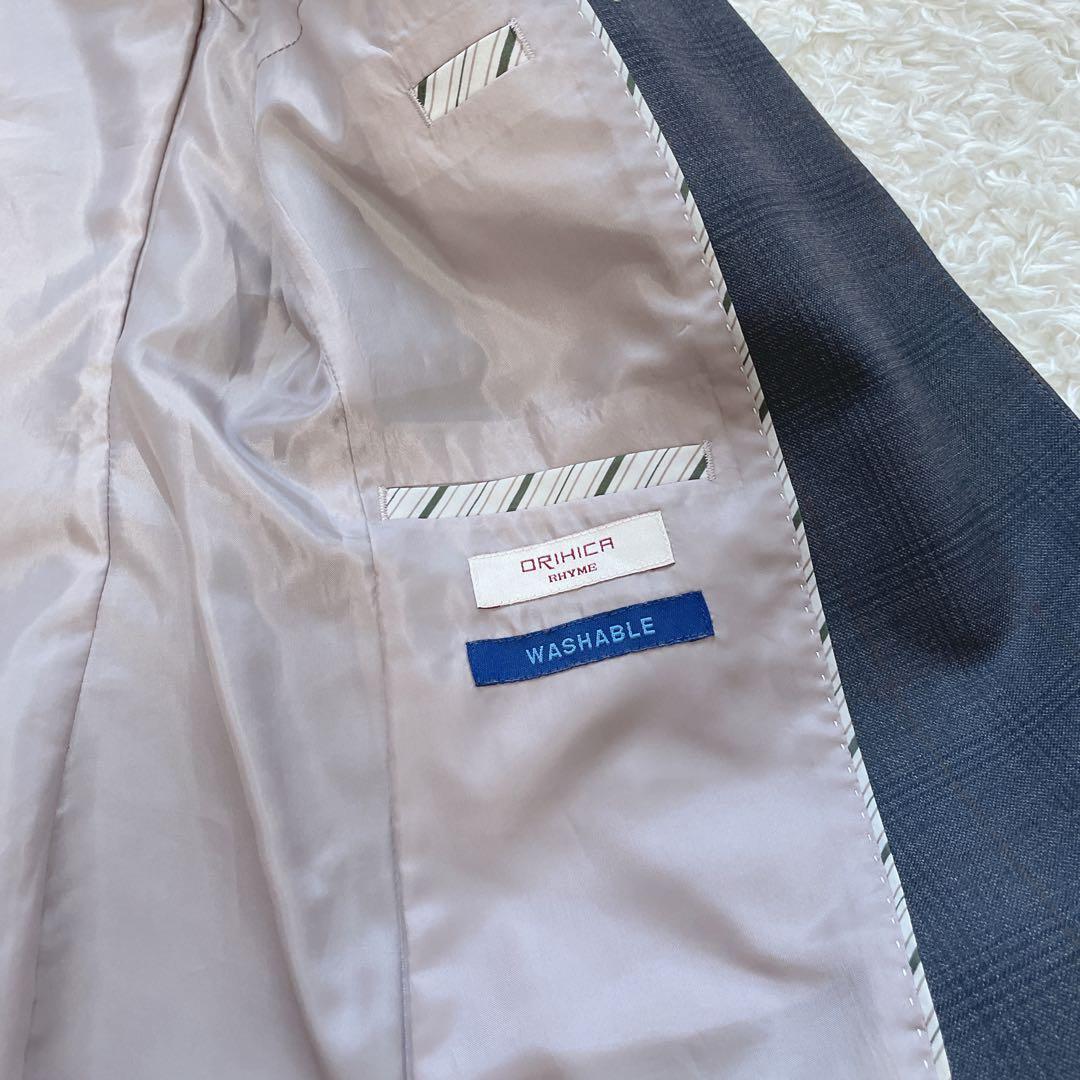 オリヒカ ストレッチ ワンボタン パンツスーツ チェック柄 洗濯可