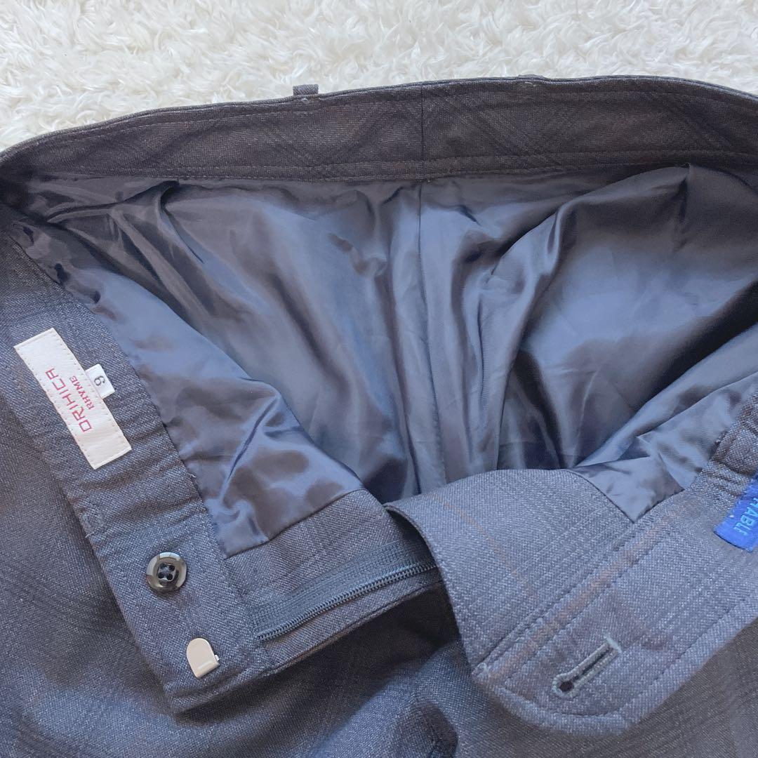 オリヒカ ストレッチ ワンボタン パンツスーツ チェック柄 洗濯可