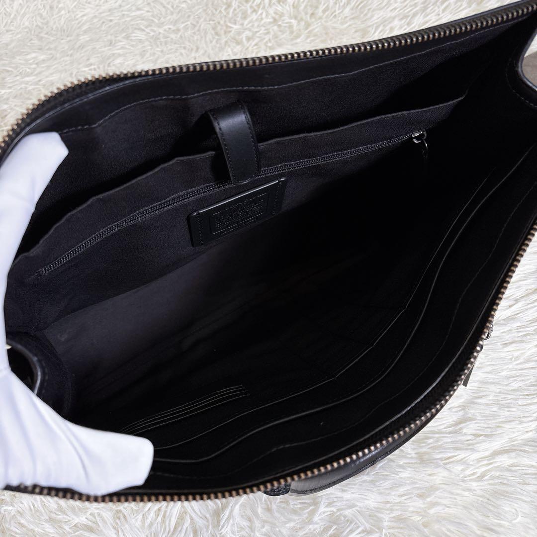 【極美品】COACH グラハム ジップブリーフ 2way ビジネスバッグ 黒