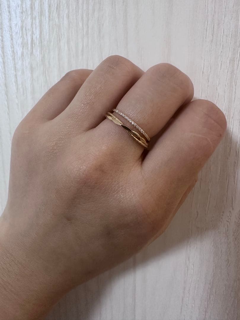 専用ページ‼️agete アガット ２連風　K10リング　13号　販売証明書付き