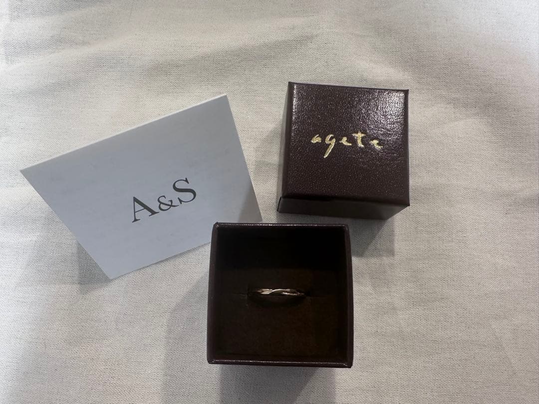 専用ページ‼️agete アガット ２連風　K10リング　13号　販売証明書付き