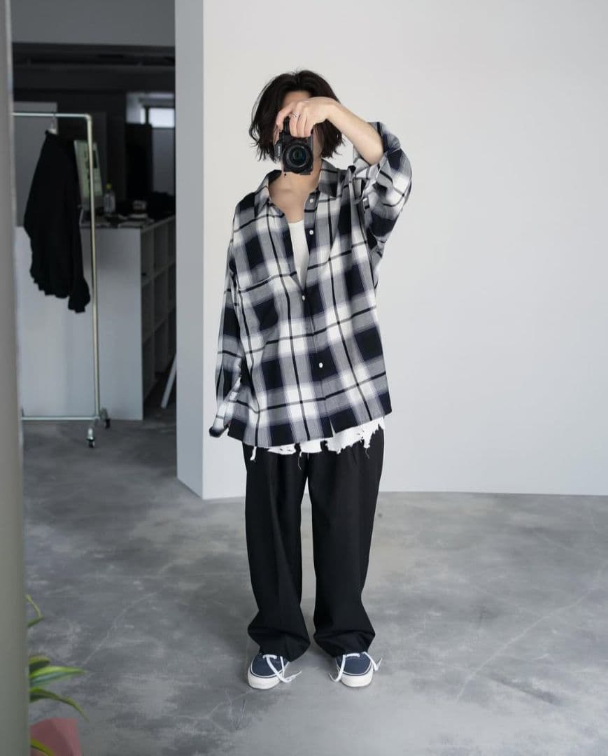 Afiit CHECK SHIRT BLUE サイズ1 25SS