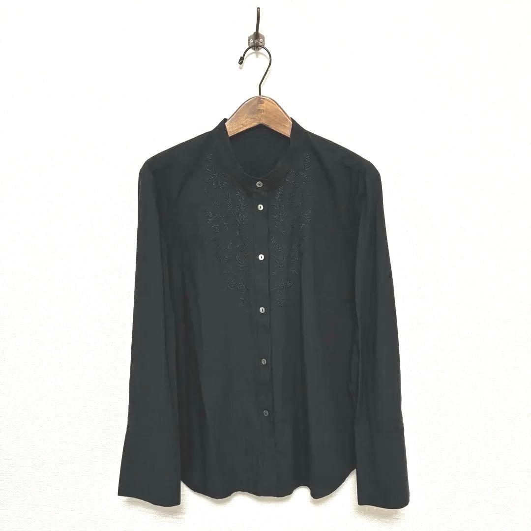 北欧暮らしの道具店 すずらん揺れる刺繍ブラウス サイズM ブラック