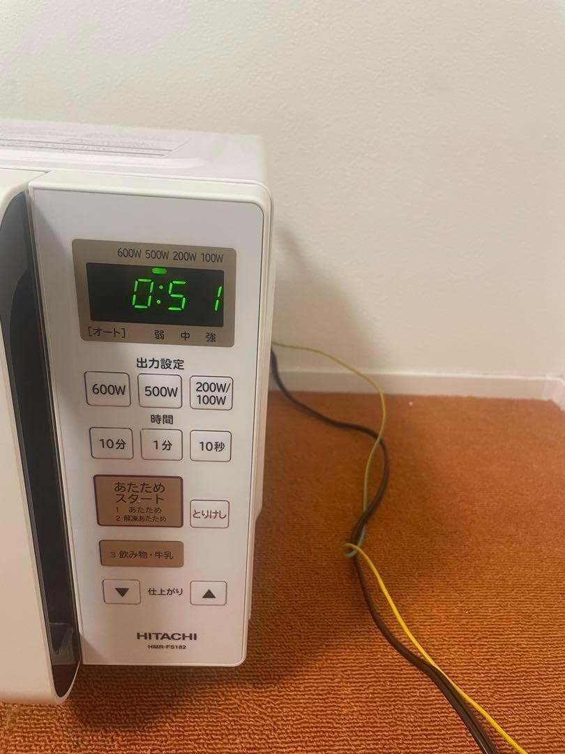 日立 電子レンジ 2019年製 フラット庫内 HMR-FS182