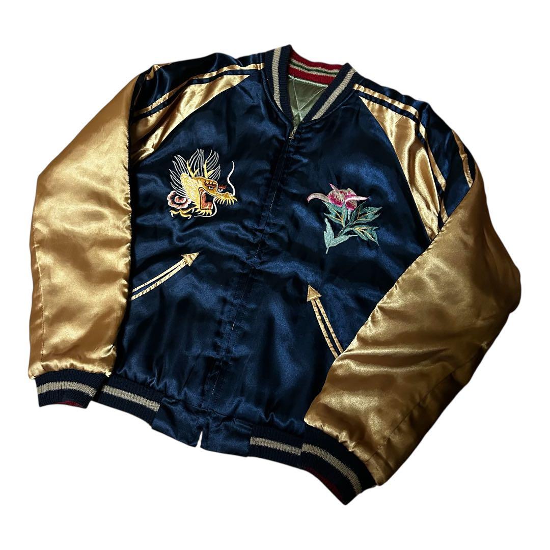 中古品 TAILOR 東洋 サテン キルティング リバーシブル スカジャン S