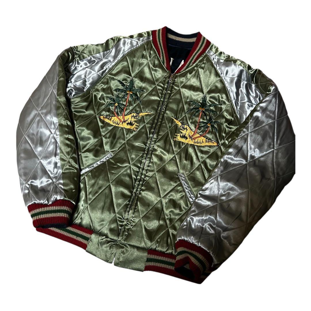 中古品 TAILOR 東洋 サテン キルティング リバーシブル スカジャン S