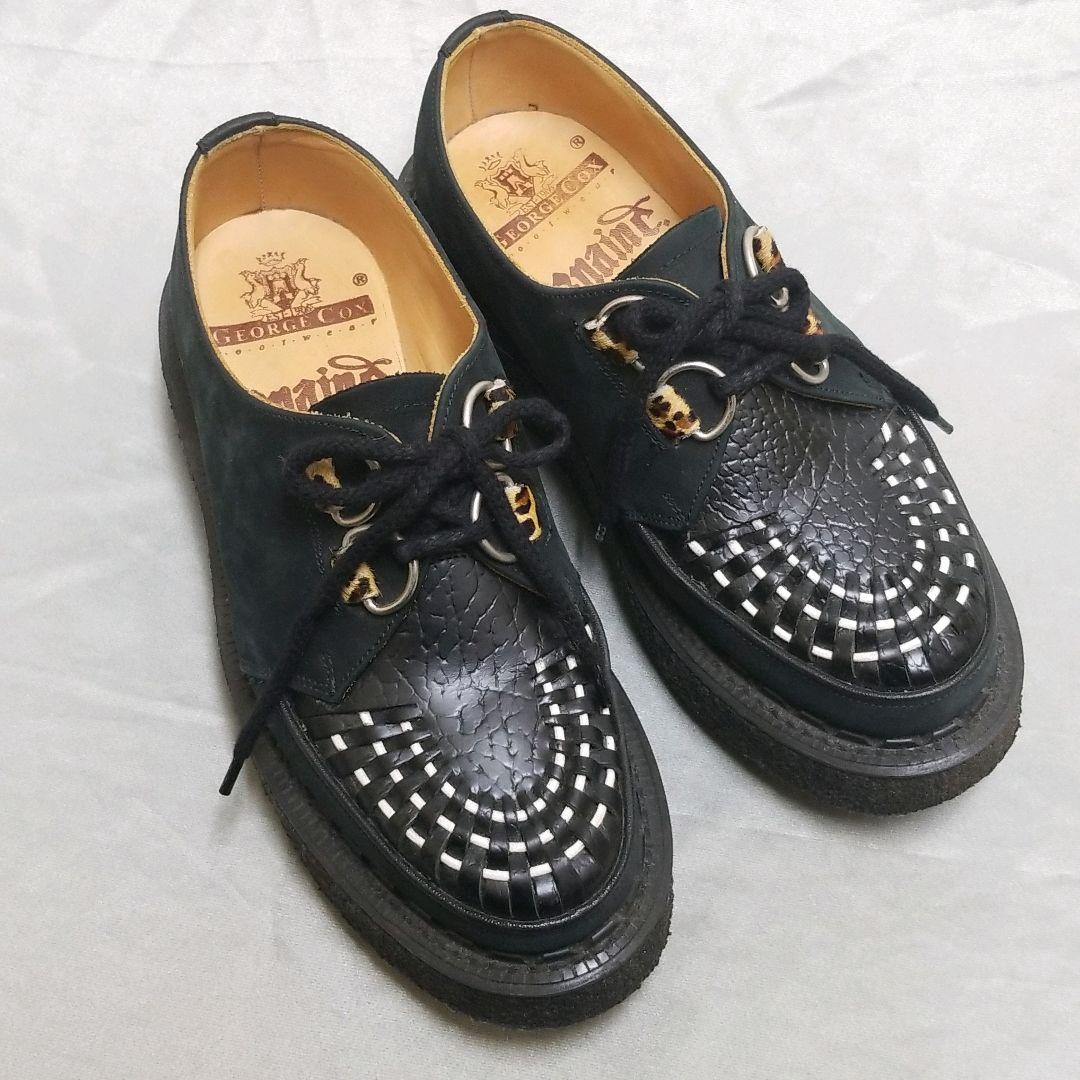 ジョージコックス ギブソン ラバーソール RNA別注 黒 白 レオパード 23