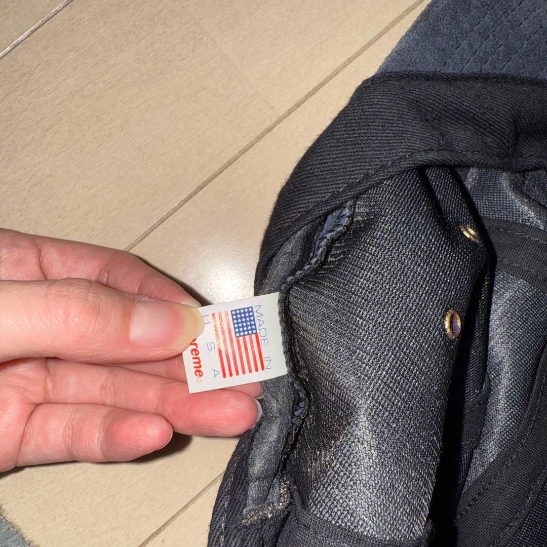 supremeキャップ レア ネイビー／黒