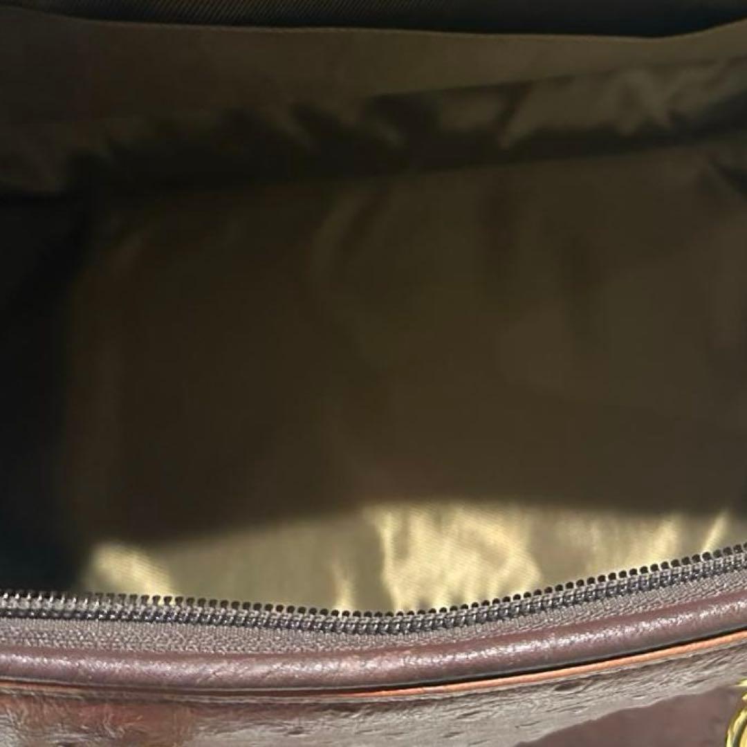 beau dessin ボストンバッグ ブラウン　オーストリッチ