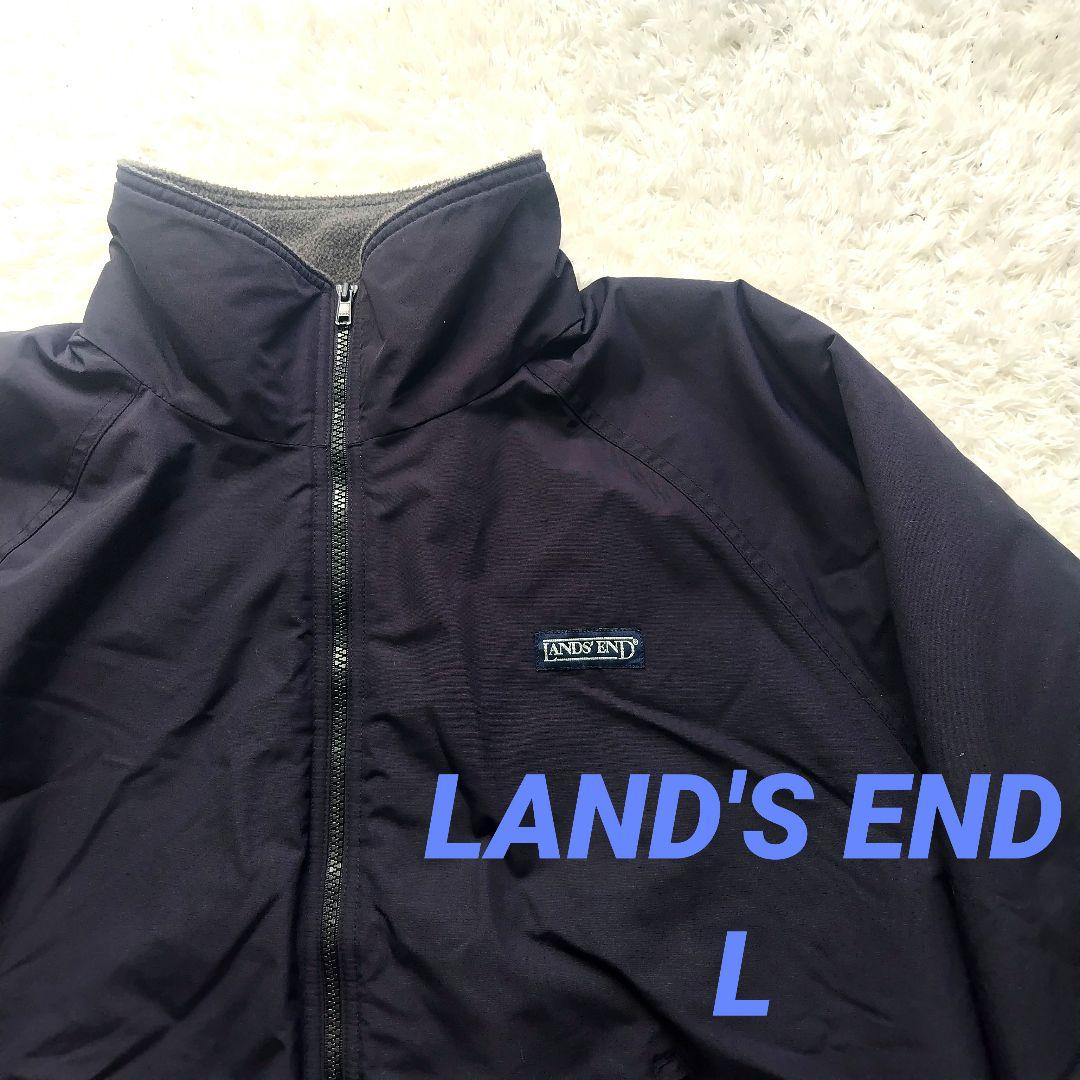 美品 LAND'S END スコール ジャケット ネイビー L 90s 短丈