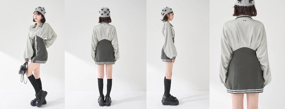 ダーリッチ darich ドルマンスリムスカジャンミニワンピース ピンク F