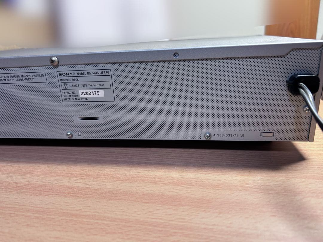 【整備済】SONY MDデッキ MDS-JE580