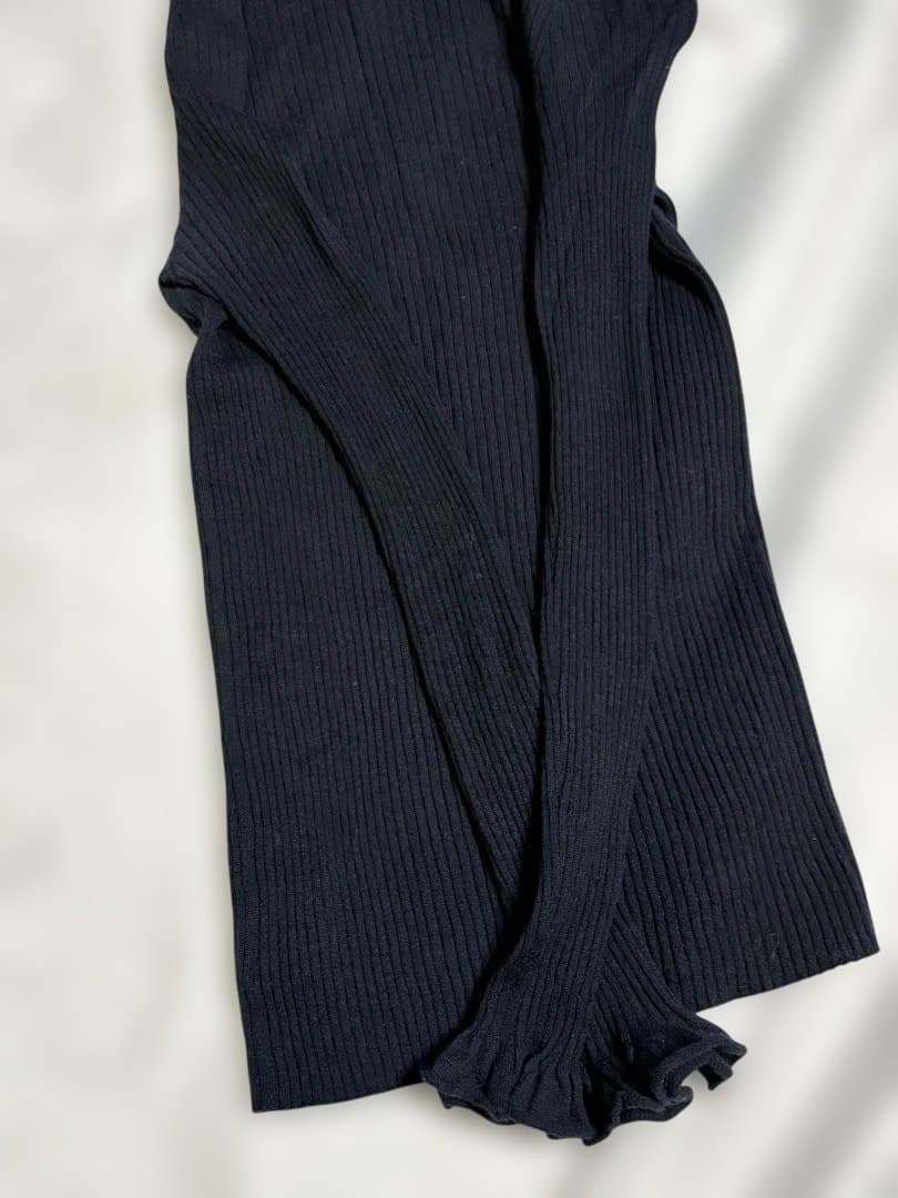 シーマリー cccmalie 美品 カシミヤシルクフリルタートルニット ネイビー