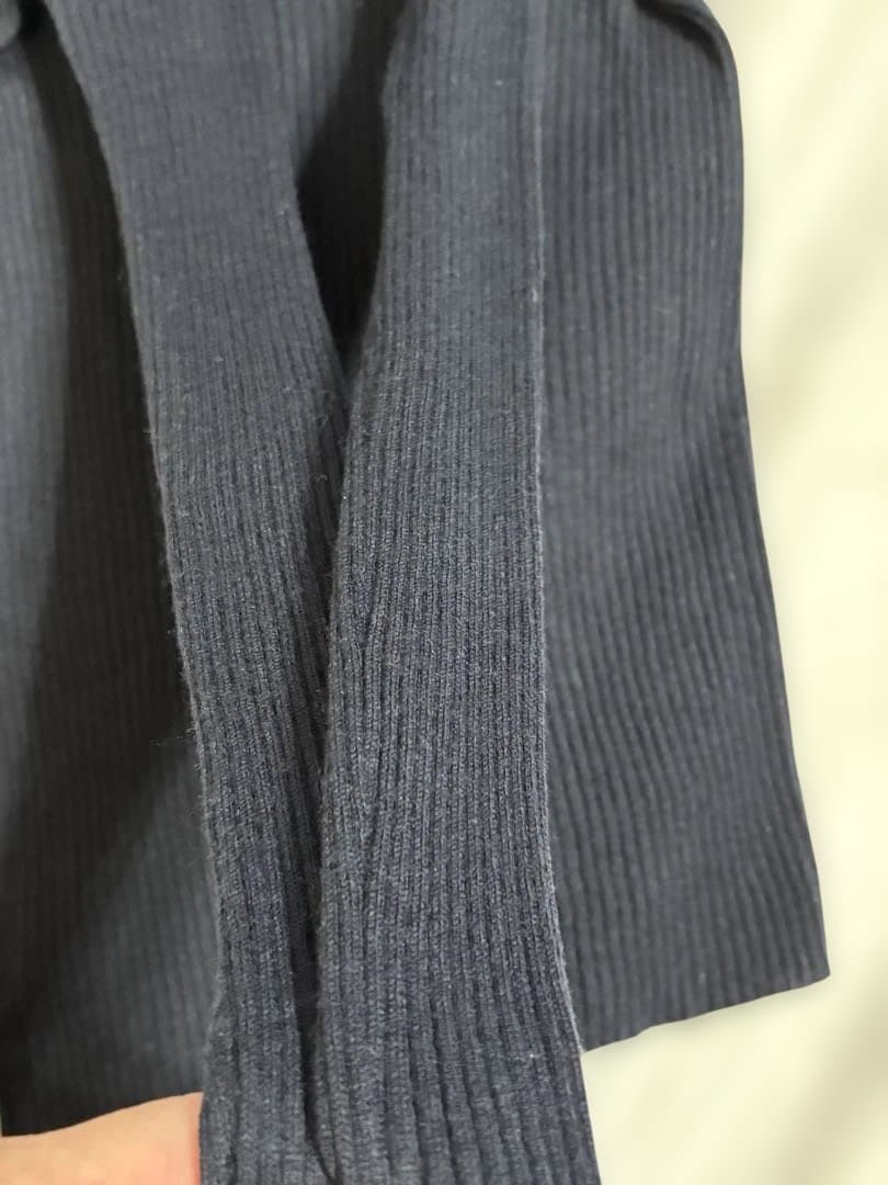 シーマリー cccmalie 美品 カシミヤシルクフリルタートルニット ネイビー