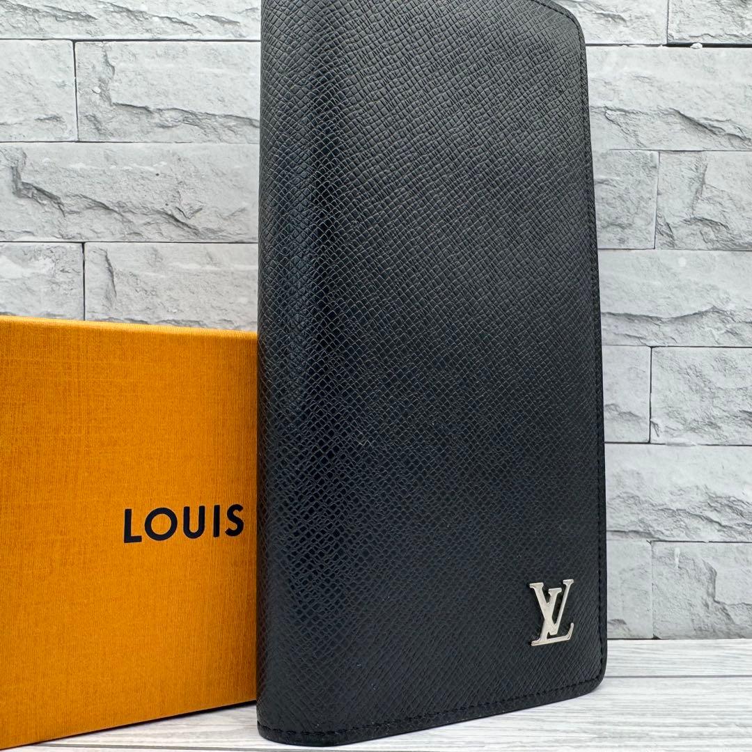 【極美品 近年モデル】ルイヴィトン ブラザ 長財布 タイガ レザー ブラック