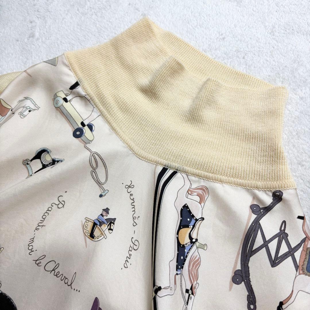 美品✨️マルジェラ期 エルメス ホース柄 シルク ハイネック ニット M