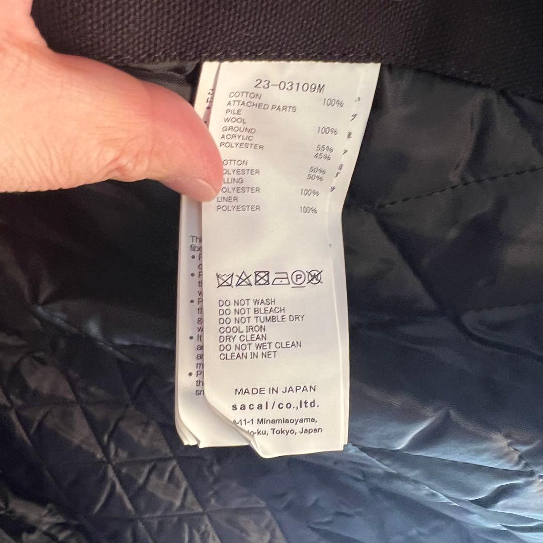 未使用 sacai×Carhartt シベリアンコート ブラック サイズ2
