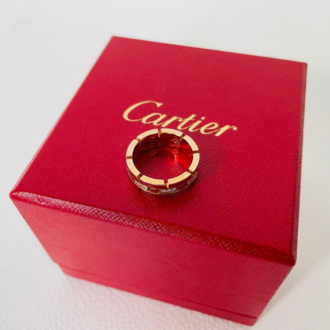 カルティエ リング 指輪 タンクフランセーズ ハーフダイヤ K18PG 10号
