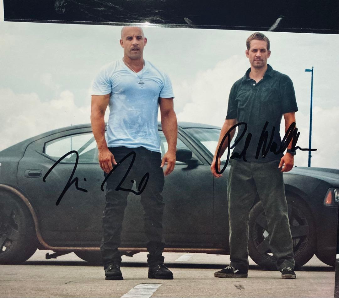 ワイルド・スピード ポール・ウォーカー ヴィン・ディーゼル 直筆サイン入り写真