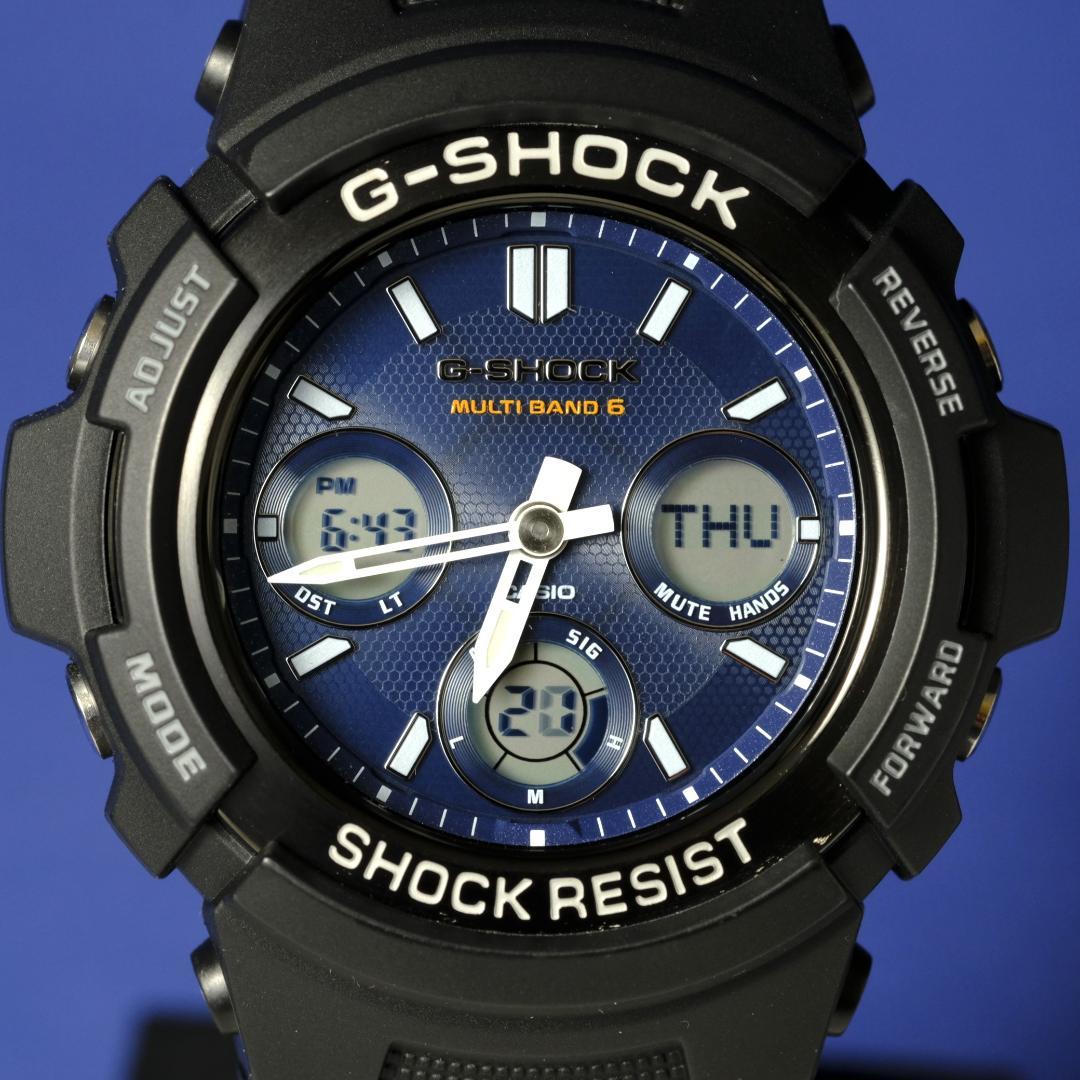 【良品】CASIO G-SHOCK AWG-M100SB ネイビー(263)