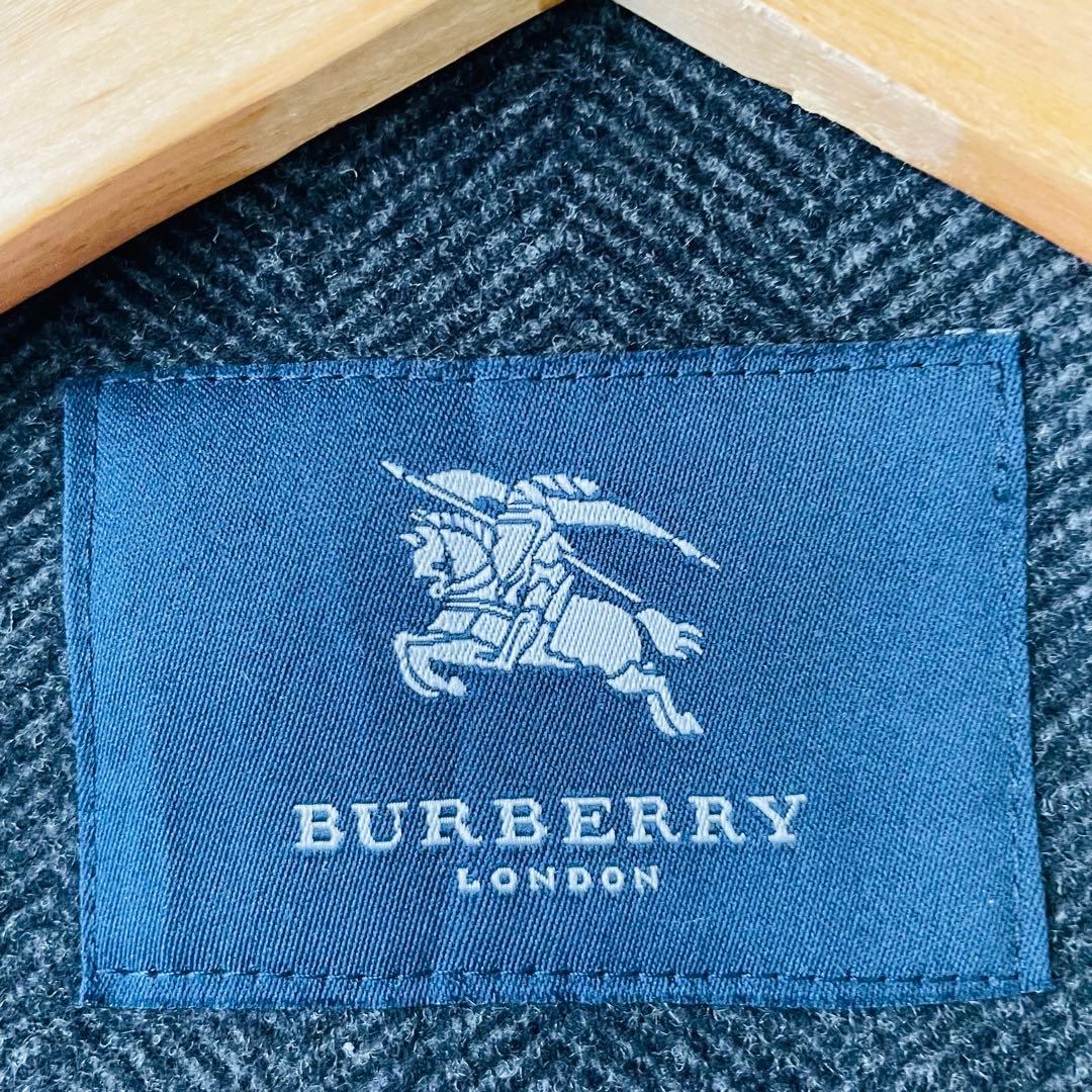 良品　バーバリーロンドン　ダッフルコート　ノバチェック ウール　カシミヤ混