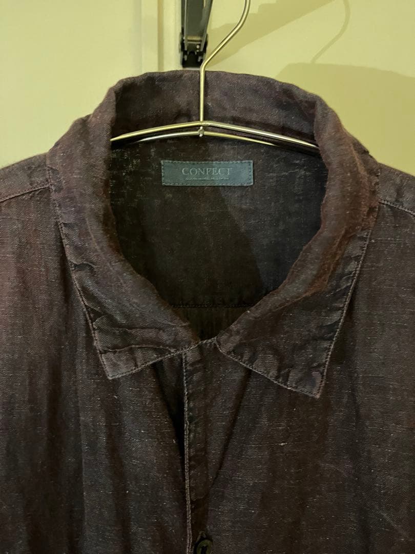 リネン ピグメントバイオ オープンカラーシャツ