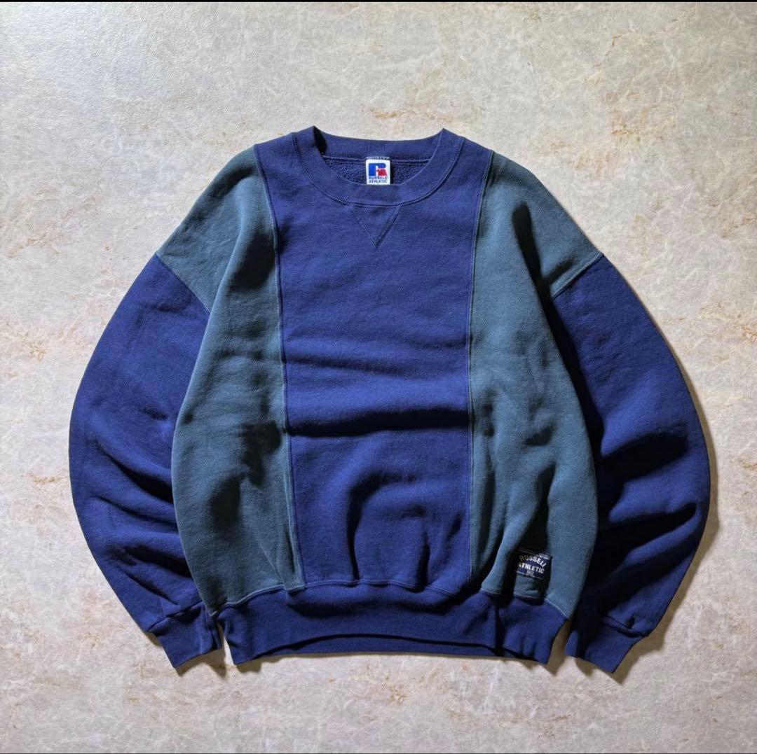 RUSSELL ATHLETICバイカラースウェット短丈USA製90s希少当時物