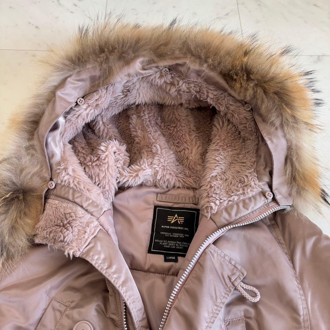 希少カラー✨ アルファ N-3B フライトジャケット ラクーンファー L ピンク
