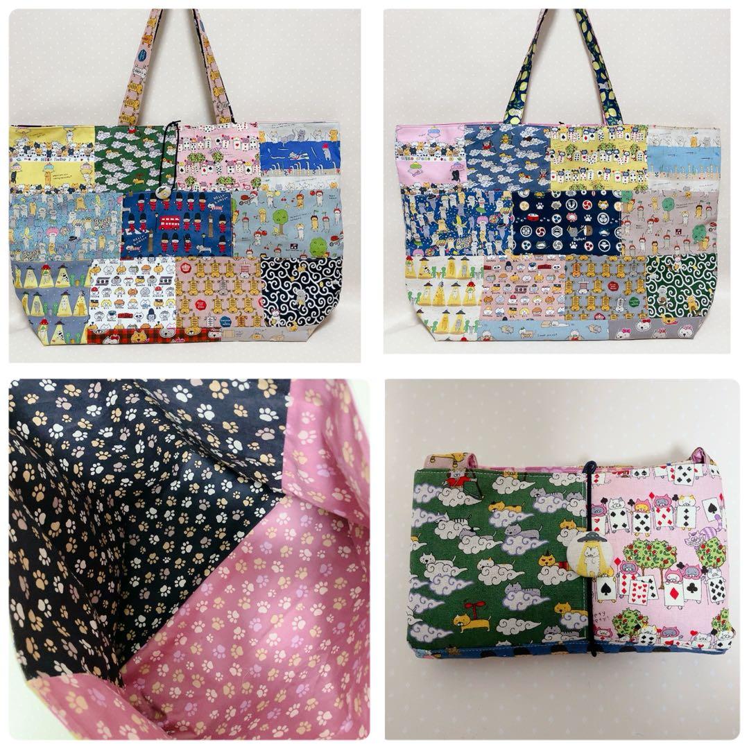 ブチ子。 パッチワークトートバッグ ポーチ
