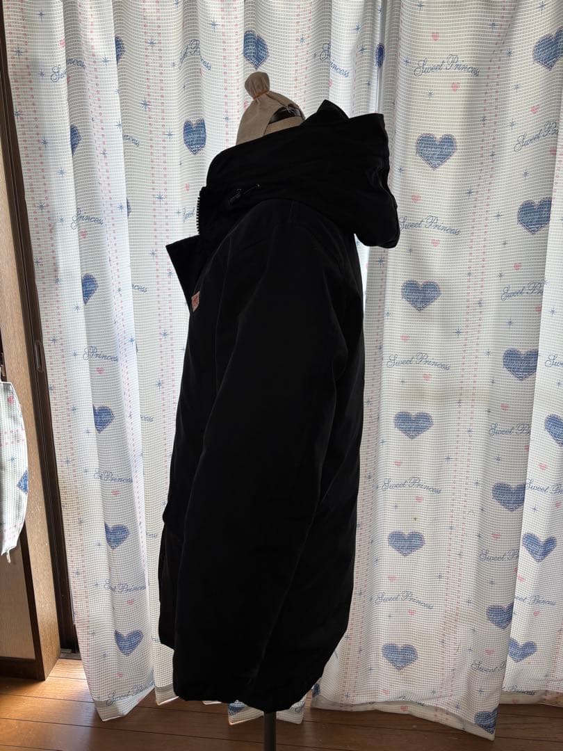 ダントン　ファー付きフード ブラックダウンコート 40号