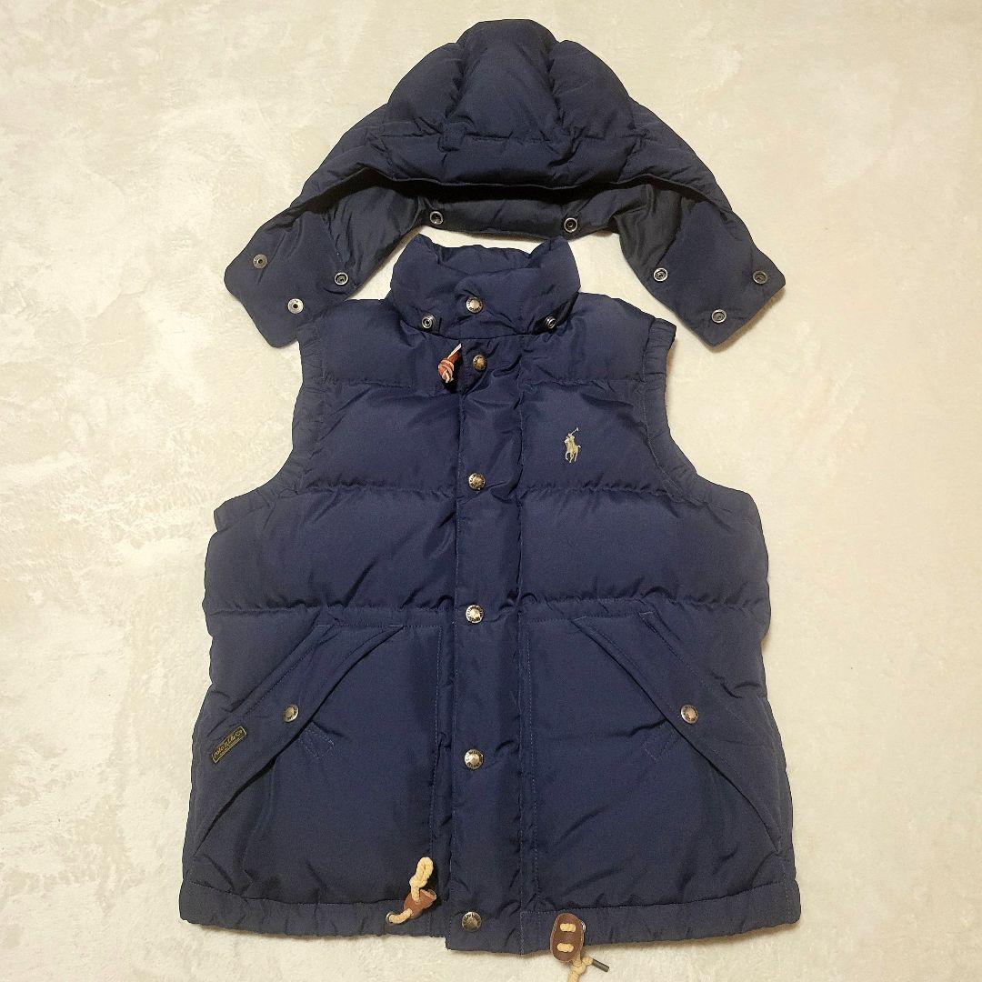 2way✨ポロラルフローレン　ダウンベスト　ポニー刺繍　フード取り外し可能　現行