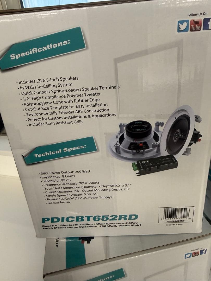 Pyle 壁・天井埋込式スピーカー