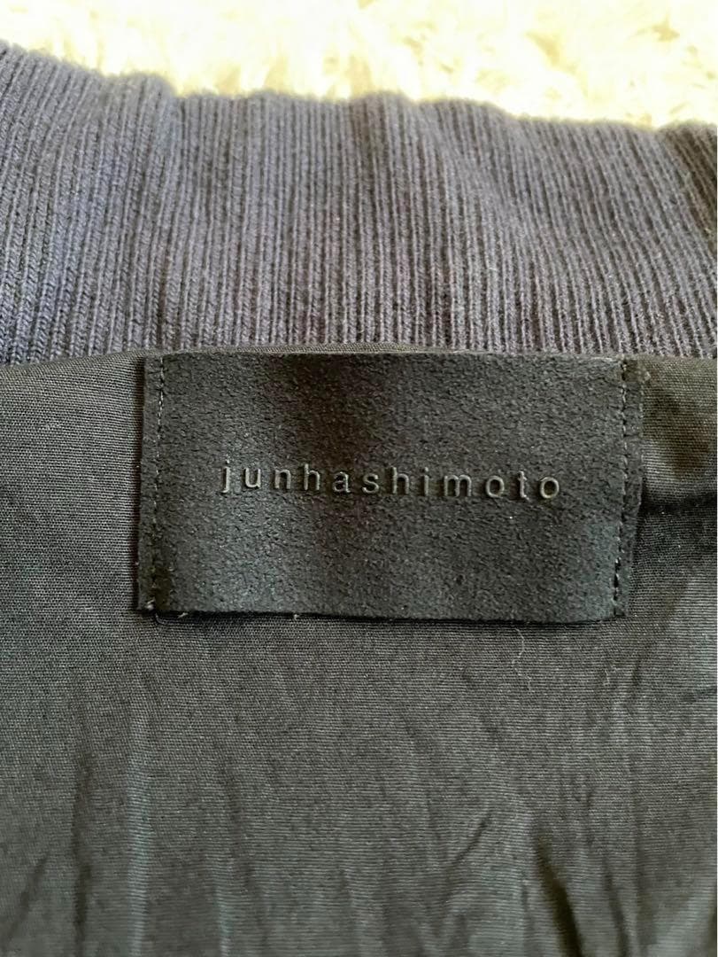 【美品】ジュンハシモト インナーライダースジャケット 牛革 シワ加工 紺 M